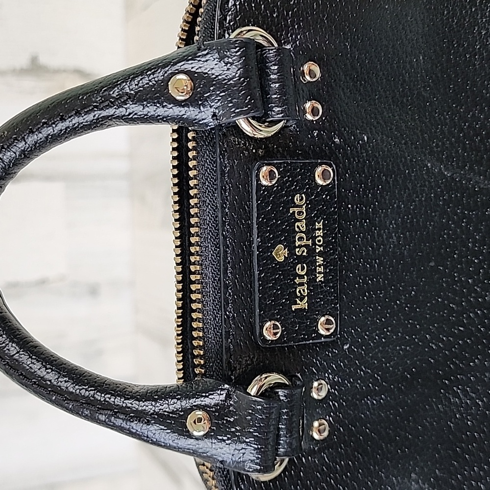 Kate Spade black mini Rachelle satchel purse handbag crossbody 100% cow leather - Picture 11 of 12